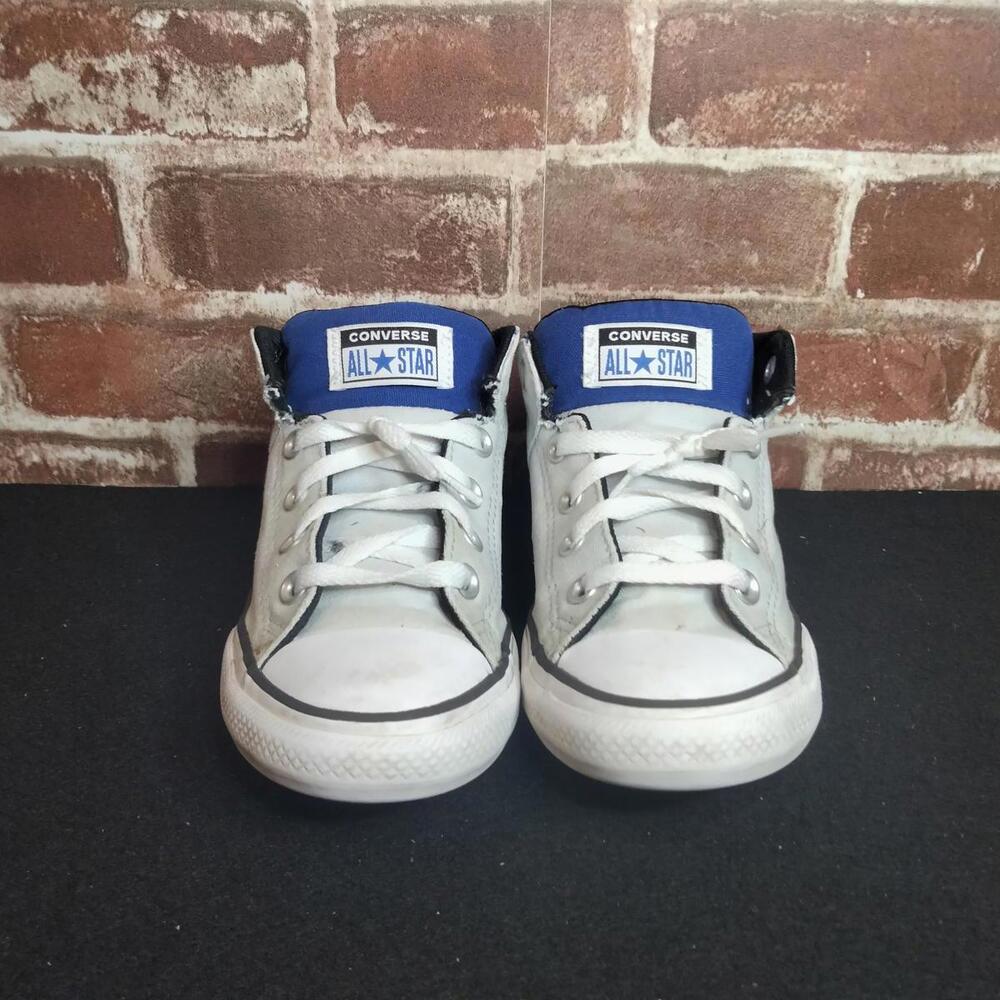 Converse Chuck Taylor Shoes Boys Size 3 Grey Blue Classic Mid Top Sneakers - Picture 6 of 8
